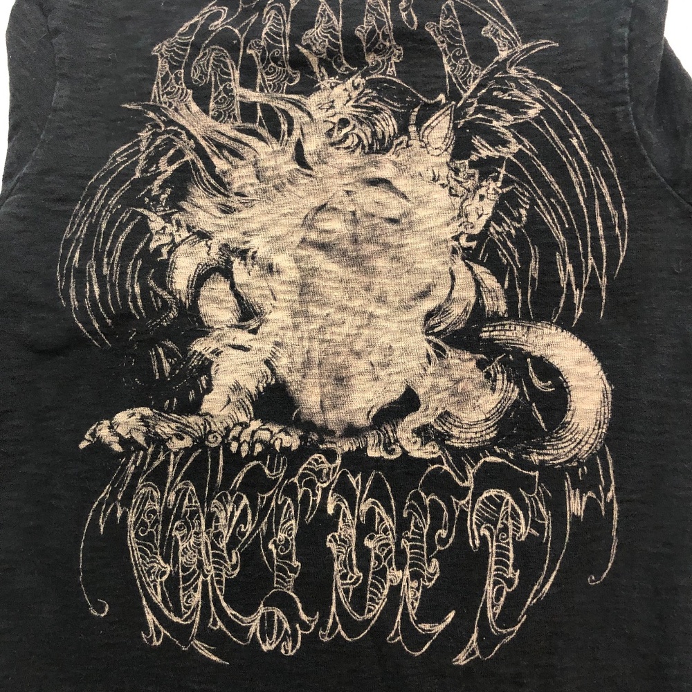 Buffalo David Bitton Crew Neck Graphic Dragon Blk